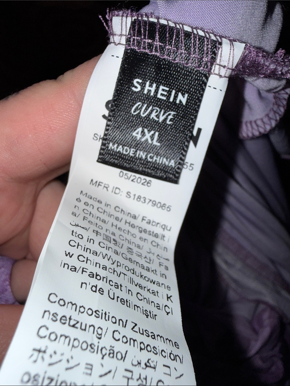 SHEINCurve Lavender Floral Wrap-Style Maxi Dress - Picture 3 of 4